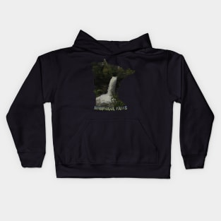 Minnesota State Outline (Minnehaha Falls) Kids Hoodie